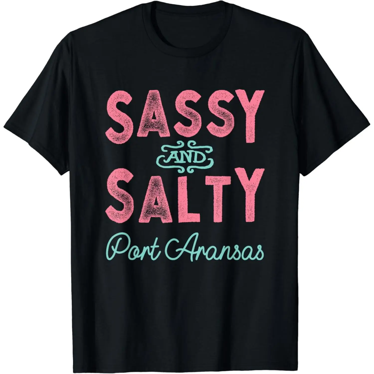 Women's 100% Cotton Vintage Casual Distressed Graphic Streetwear T-Shirt - Port Aransas Texas Sassy Top