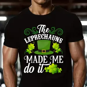 The Leprechauns Made Me Do It St. Patrick's Day T-Shirt, Funny Irish Tee