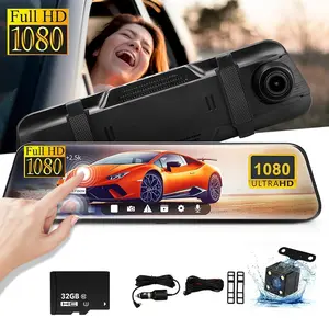【FathersDayGift】1080P HD Dash Cam with 10'' Touch Screen,Dual Front & Rear Cameras, Night Vision, Waterproof Backup Camera, 24H Parking Monitor, Parking Assistance
