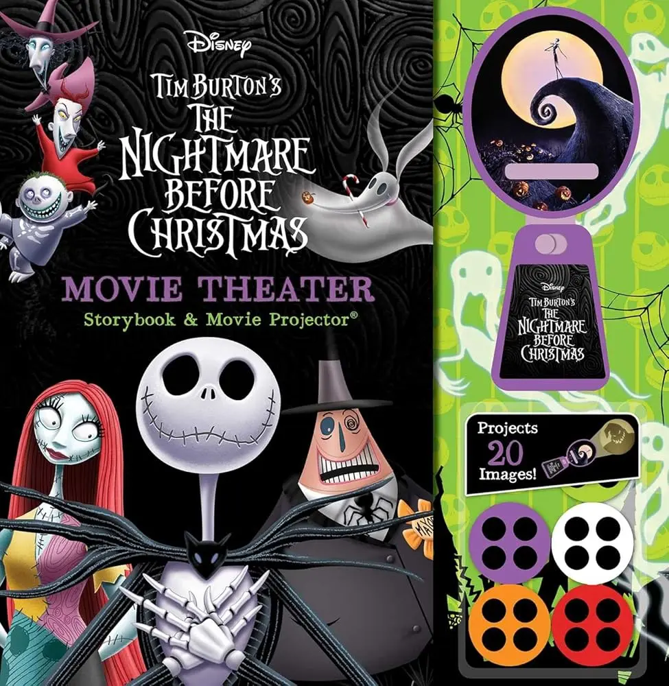 Disney Tim Burton's The Nightmare Before Christmas Interactive Handheld Projector & Storybook Set - 5 Disks, Sally, Pumpkin King, Oogie Boogie, 20 Spooktacular Halloween Images, Made for Halloween Storytime Fun (Children's Literature & Art Book)