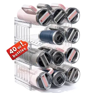 Water Bottle Organizer for Stanley 40oz Tumbler, Pantry Kitchen Organizers and Storage for Stanley Cup, Stackable Water Bottle Holder Racks