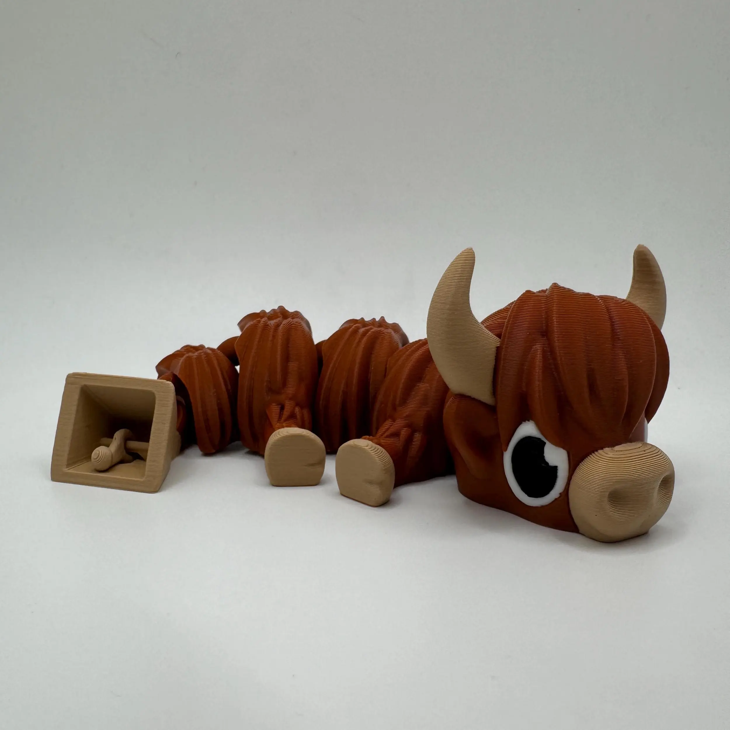 3D Printed Highland Cow Dragon – Articulated Dragon with Bell Tail