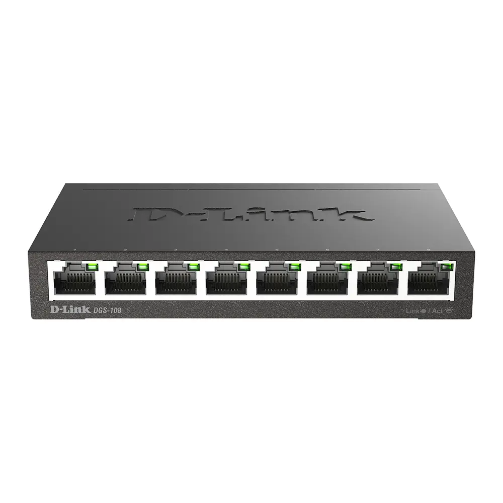D-LINK DGS-108 8-Port Gigabit Unmanaged Desktop Switch