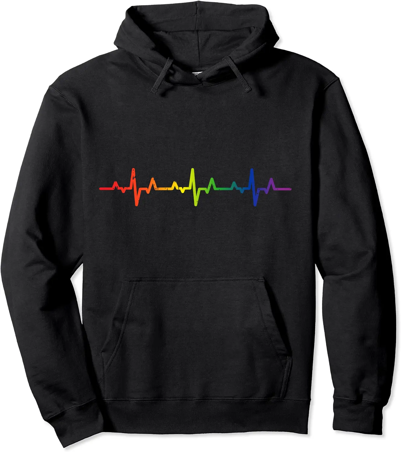 Gay Heartbeat Pride Rainbow Flag LGBTQ Cool LGBT Ally Gift Pullover Hoodie - Elizabethtej Shop 98B08CSCXN5V
