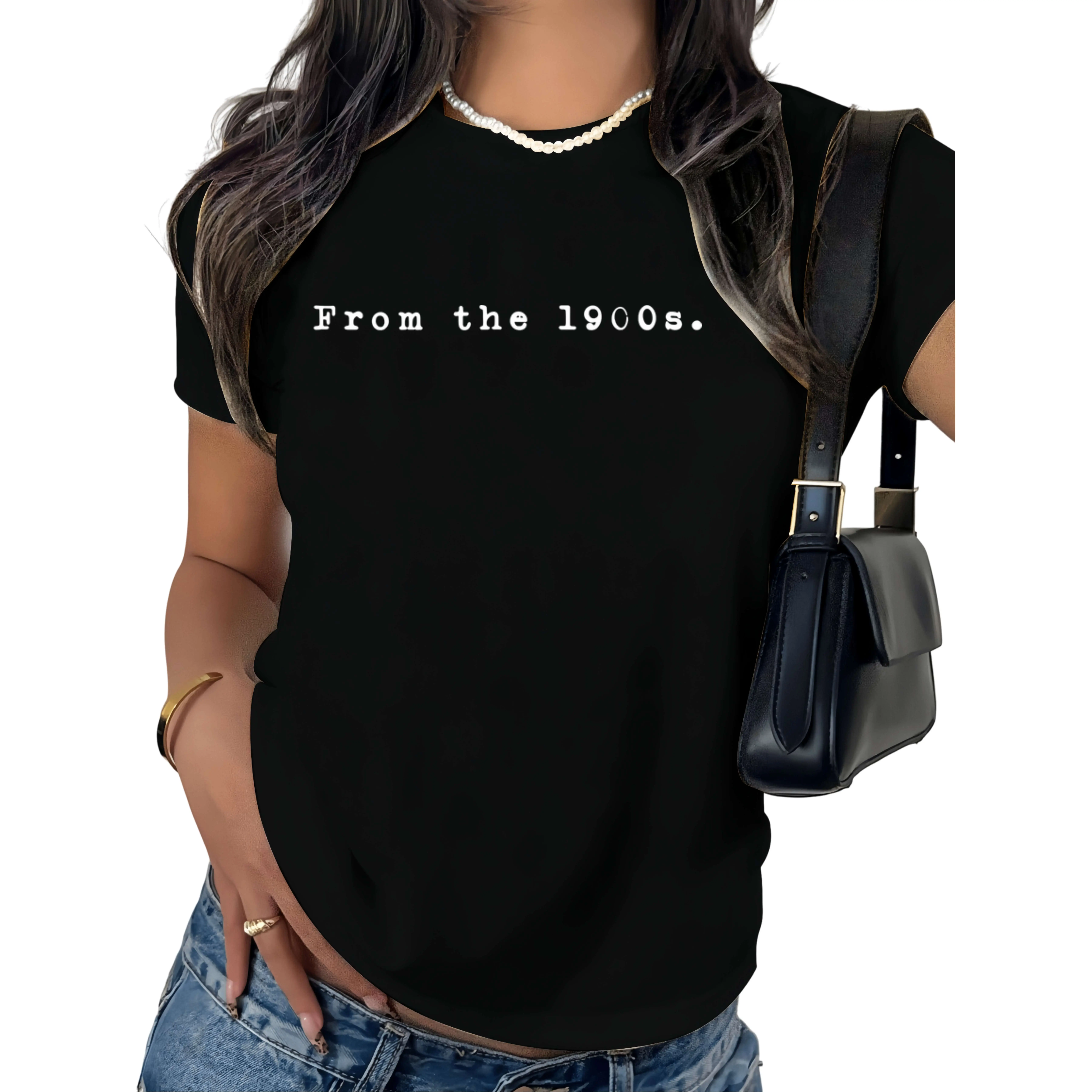 Men's/Women's Casual Round Neck Funny Graphic Tee - 1900s Retro Vintage Millennial Humor, Regular Length Sports Top