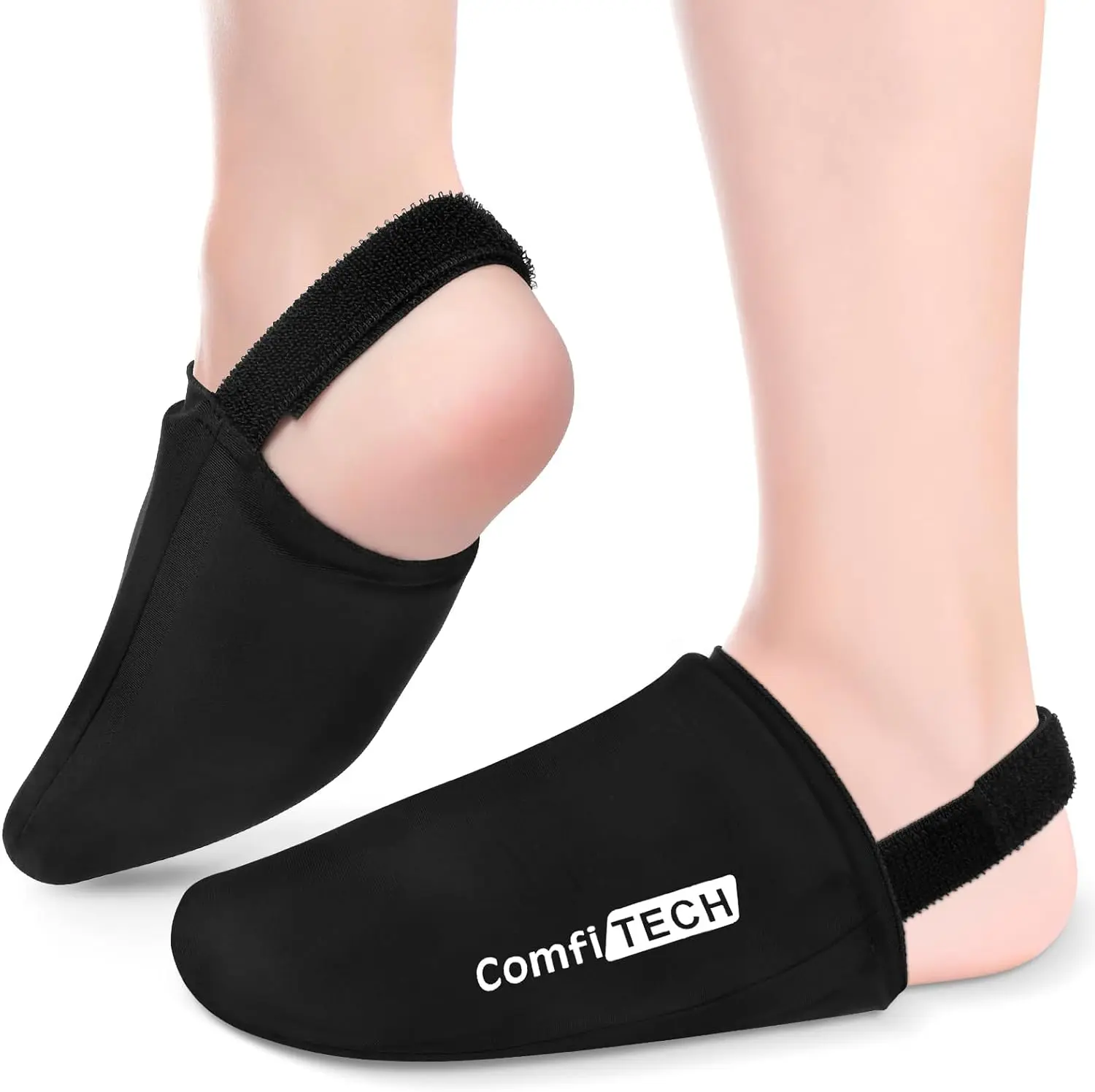 ComfiTECH Foot & Toe Ice Pack Sleeve for Forefoot 1 Pair, Cooling Feet Application Wrap with Stretchable Straps, Cold Gel Socks Reusable