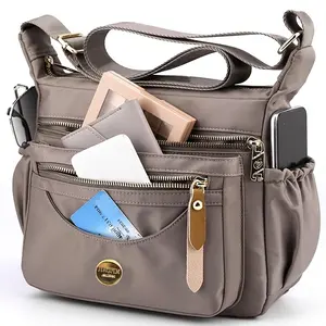 Black Crossbody Bag - Unisex Adjustable Strap, Multi-Layer Zippered Compartments, Golden-Tone Hardware Square Tote Messenger Bag, Casual Everyday Use, &  Durable -Like (No-Washable) Handbag, for Teenager, Crossbody Bags For Women, Cross Body Bags