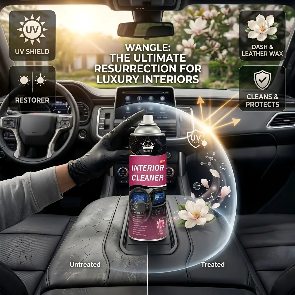 Quick Detailer Spray - Anti-Wear Protectant for All Cars, Vinyl/Rubber, Plastic, Leather, Waterless Wax with Gloss Finish, DIY Car Care for Automotive Interior & Exterior