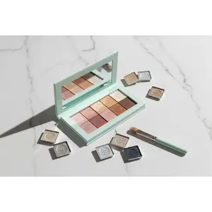 PiperBlue Organic Makeup Earth-Made Compact Natural Eyeshadow Powder - Shimmer, Peach Dreamer Shade, Gentle, Color-Enhanced, Smooth, Brightening Formula for Sensitive Skin, Pink Eyeshadow, Shimmery Eyeshadow