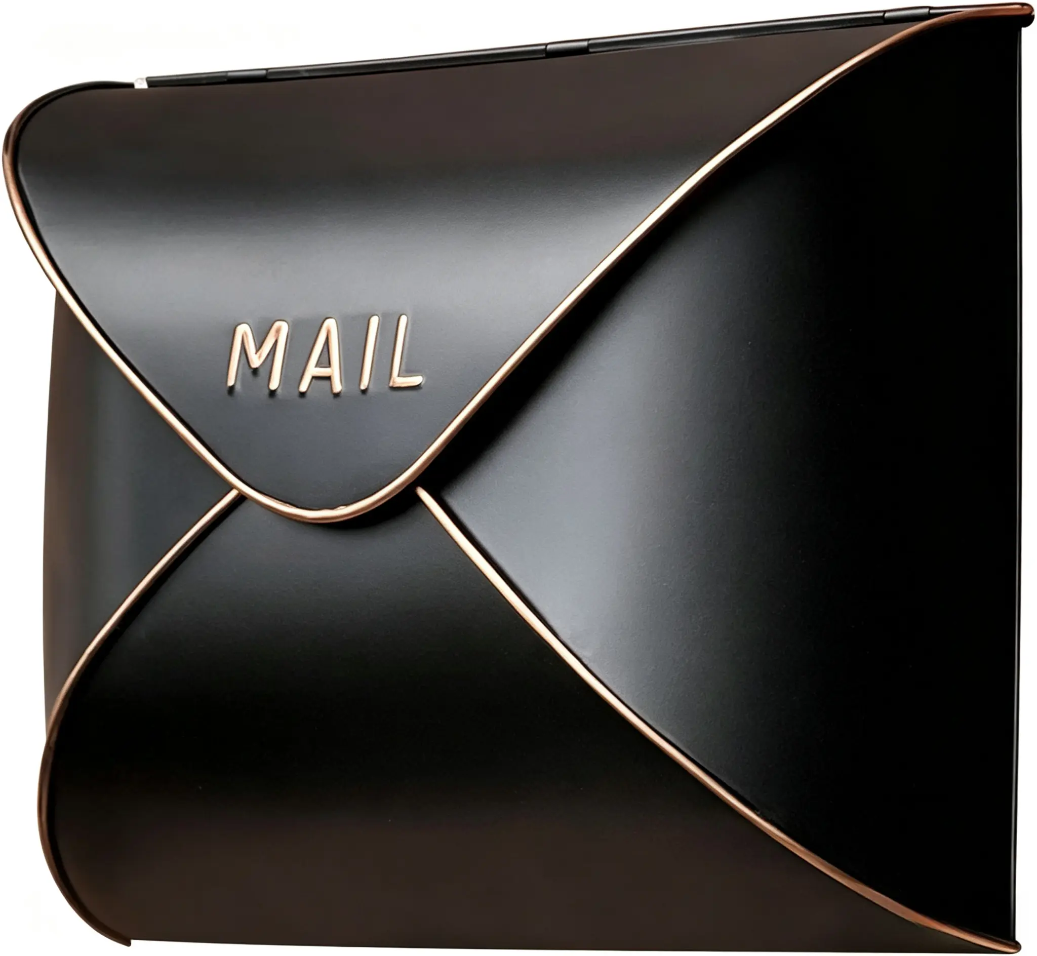 Modern Black Wall Mount Mailbox Waterproof Outdoor Letter Box for Home Front Porch Envelope Storage 11.5 x 9 x 4.5 Inch