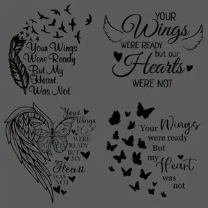6-Piece Memorial DIY Heat Transfer DTF Transfer Stickers, DIY Craft Supplies, Art, Washable, Iron-on Designs, No-Iron Appliques for T-Shirts, Masks, Jeans, Backpacks