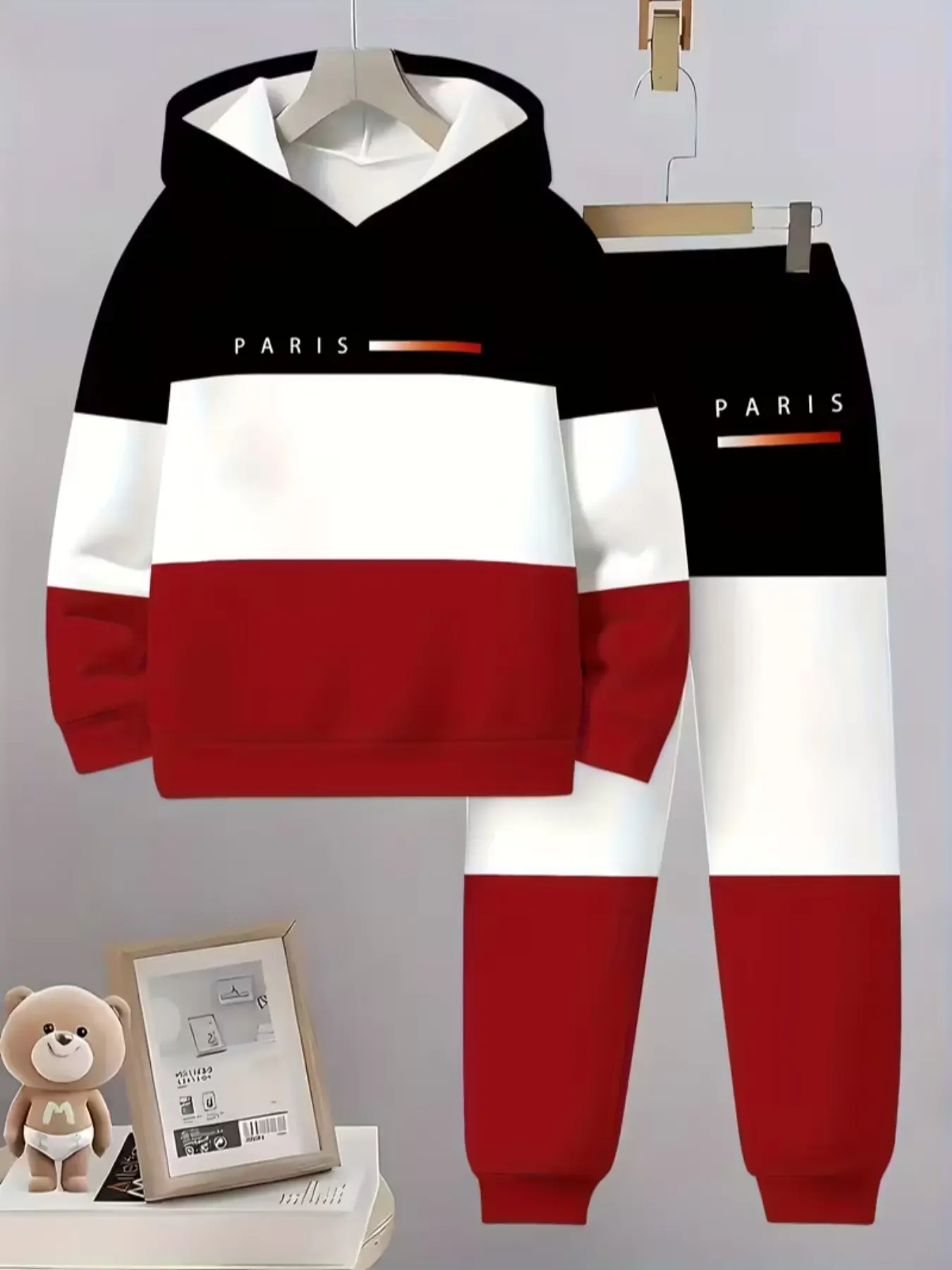 Boys' 3D Striped Print Sportswear Set, Sporty Design, Hoodie and Casual Pants, All Seasons, School Boys, Sport Clothing, Sporty Set, Athletic Set, Tracksuits