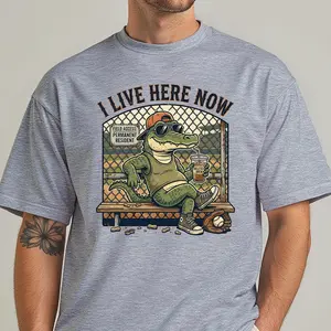 Louisiana Travel Ball Mom Dad Shirt, I Live Here Now Ballfield Gator Tee, Baseball Softball Parent Iced Coffee Shirt, Sports Mom Gift