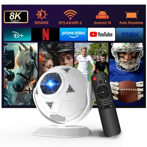 Magcubic Android 14.0 HY300F Projector 300 ANSI Lumens 8K Decode Fully Auto Keystone Dual WiFi6 BT5.4 180° Rotation Allwinner H726 0.9:1 Throw Ratio Wireless Portable Home Cinema, Audio, The Perfect Football Fan Gift