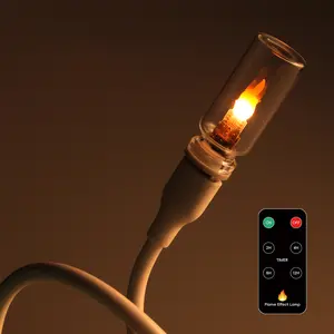 USB Flame Night Light with remote, Realistic LED Candle Flame Ambient Lamp, USB Powered Tabletop Light with remote, Energy Efficient Decor for Car, Bedroom, Party, Christmas & New Year Gift