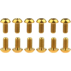 12 count Ti Titanium  Torx M5x10 Bicycle  Disc  Cycle Rotor Screws Gr5 ()