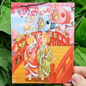 Kimono Cats Mini Print