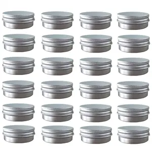 24Pcs Aluminum Tin Jar Refillable Containers (2 Oz/60ml) Aluminum Screw Lid Round Tin Container Bottle for Cosmetic,Lip Balm, Cream - Home Improvement.