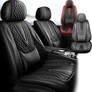 Seat Covers for Truck Chevy Chevrolet Silverado GMC Sierra Pickup 2007-2025 1500 2500HD 3500HD Trail Boss Z71 Crew Double Extended Cab Waterproof Leather Protectors (Full Set)