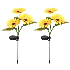 Solar Sunflower Lights Outdoor Flower Lights,2/4/8 Pcs Sunflower Waterproof Lights For Outside Party Gardening Gifts Mother'S Day For Patio Yard Pathway Party Housewarming Gift