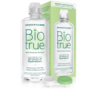 Biotrue Contact Solution, Multi-Purpose Solution with Lens Case, Cleans, Conditions, Hydrates, Disinfects, Removes Protein, Dirt & Debris, Contact Lens Cleaner & Storage, 10 Fl Oz (Pack of 1)