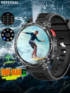 EFFEOKKI 1100mAh Rugged Outdoor Smartwatch for Men, 20-Day Battery Life, Compass Navigation, Multiple Mode Sports Watch, IP68 Waterproof Fitness Tracker, Compatible with iOS Android Phones, Holiday Gift for Men, Father's Day or Birthday Present