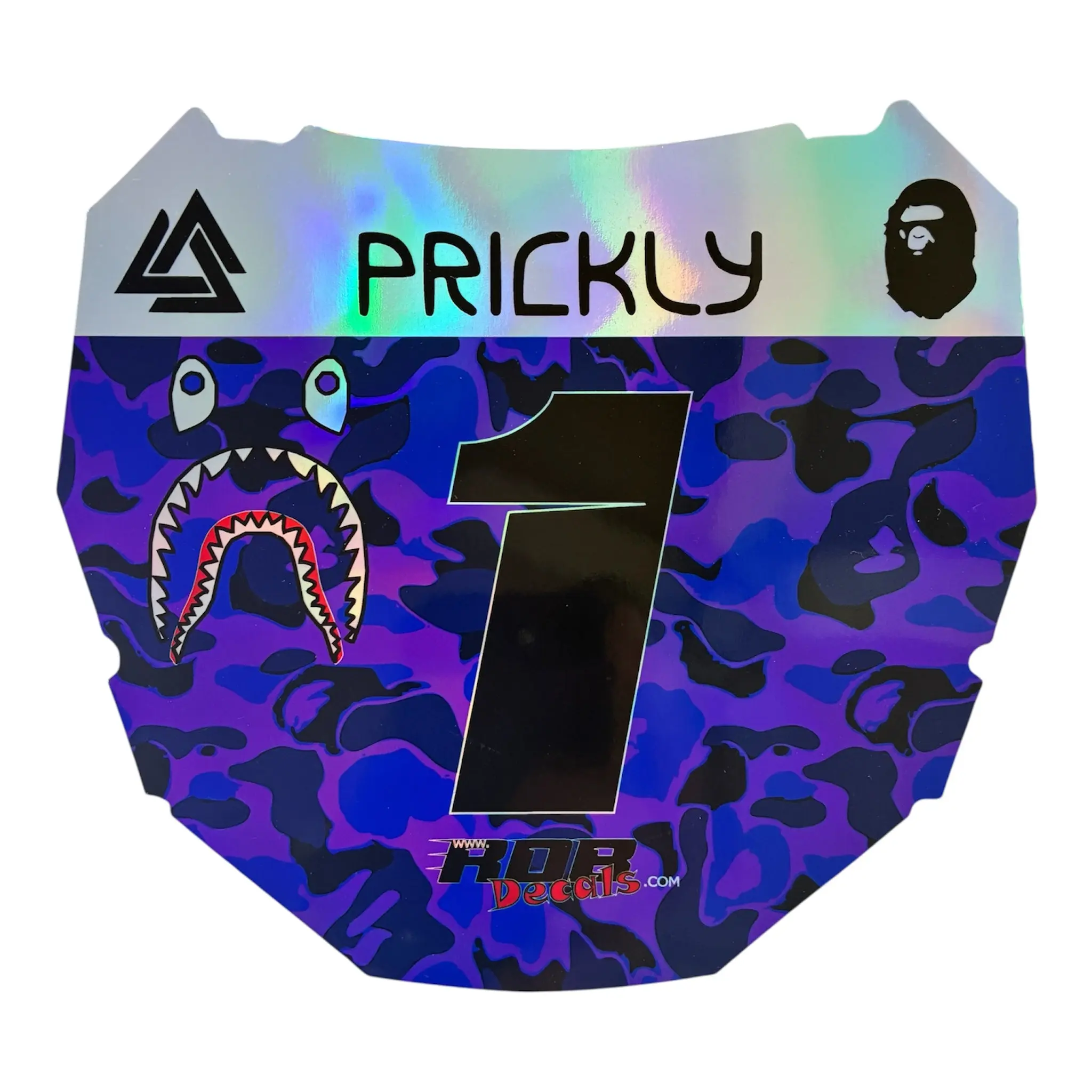 ODI Plate Decal — Purple/ Blue Designer Camo (Holographic Chrome)