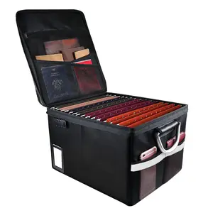 Fireproof Document File Organizer Box, Fireproof Storage Filing Cabinet Box with Lock, Portable Office Safe Box for Hanging Letter/Legal Folder 16.1 x 12.9 x 11 inch