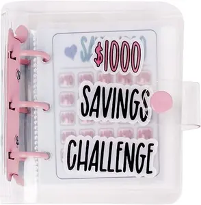 Money Saving Binder, $1000 Money Saving Challenge Binder, Reusable Budget Book with Cash Envelopes