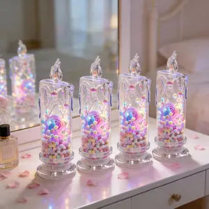 4-Pack Pink Flameless LED Candle Lights – Romantic Valentine’s Day Decor for Wedding, Proposal, Birthday, Dinner, Camping & Bar Table Ambience