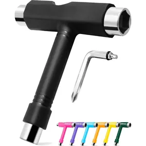 Skate Tool All-in-One Lightweight Portable Skateboard Tool - T Tool with Allen Wrench, Phillips Head Screwdriver - Adjust Roller Skates, Longboards, Skateboards, Quads, Wheels, Trucks, Kingpin  Lure Kit with Tackle Box Fishing Tackle Kit Carbon Fiber