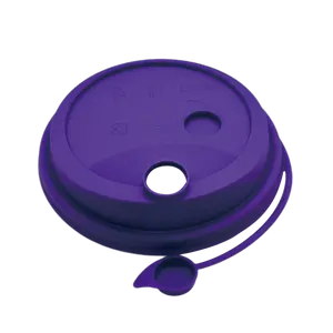 Purple Attached Stopper Lid for Premium PP Injection Plastic Cup - 90mm Diameter