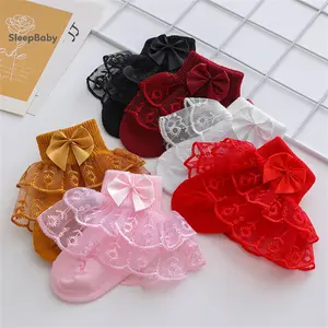 Baby Girls Ruffle Lace Socks, Super Soft Infant Ankle Socks Princess Dress Socks With Bow Lace-trimmed Socks, Toddler Ruffle Socks, Soft Comfy Socks