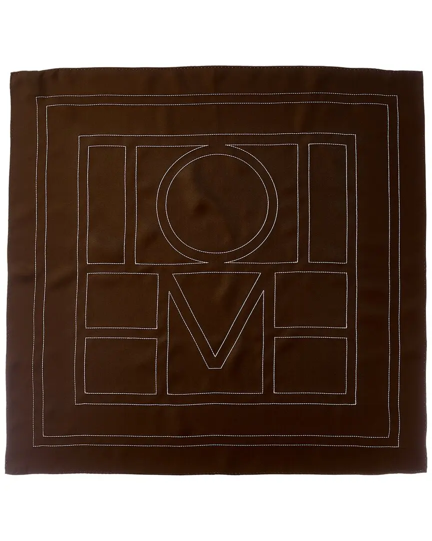 TOTEME Embroidered Monogram Silk Scarf