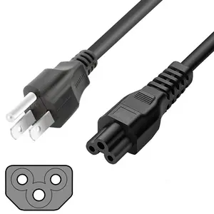 SatelliteSale Universal Heavy Duty Computer Power Cable Male NEMA 5-15P to Female IEC C5 Universal Wire Black PVC Cord 6 feet