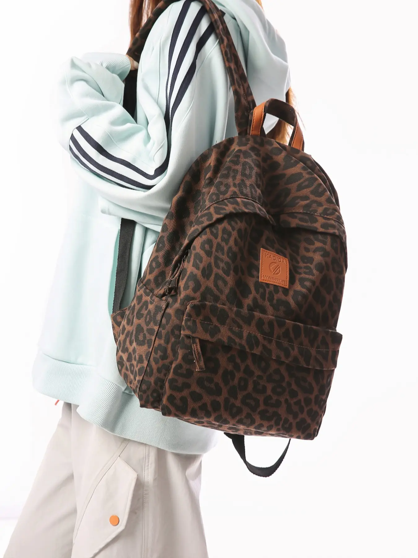 Unisex Leopard Camo Backpack, Casual Large Capacity School Bag, College Student Travel Backpack, Outdoor Sports Day Pack, Trendy Backpack, Casual Printed Backpack, Backpack For College