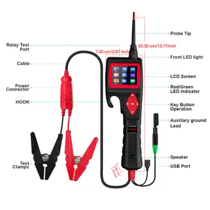 Top Diag P200 Smart Hook Intelligent Electrical System Circuit Tester with Relay Test, Diode Testing, Oscilloscope Test & 0-5V Supply for Automotive AC Testing