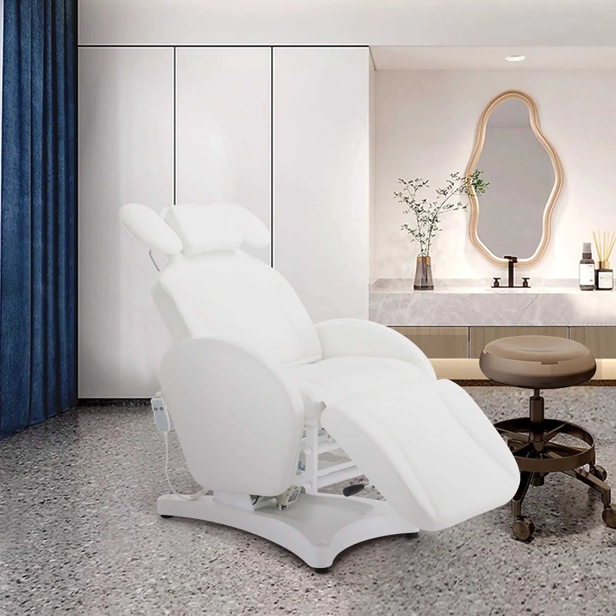 BarberPub Electric Esthetician Bed, Ergonomic Facial Massage Table with 1 Motor, 330 lbs Capacity 2114