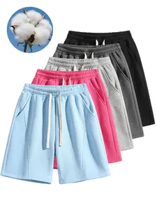 Women Bermuda Shorts Oversize Loose Fit Comfy Running Joggers Shorts with Pockets Summer Minimalist Basic Baggy Womenswear Bottom