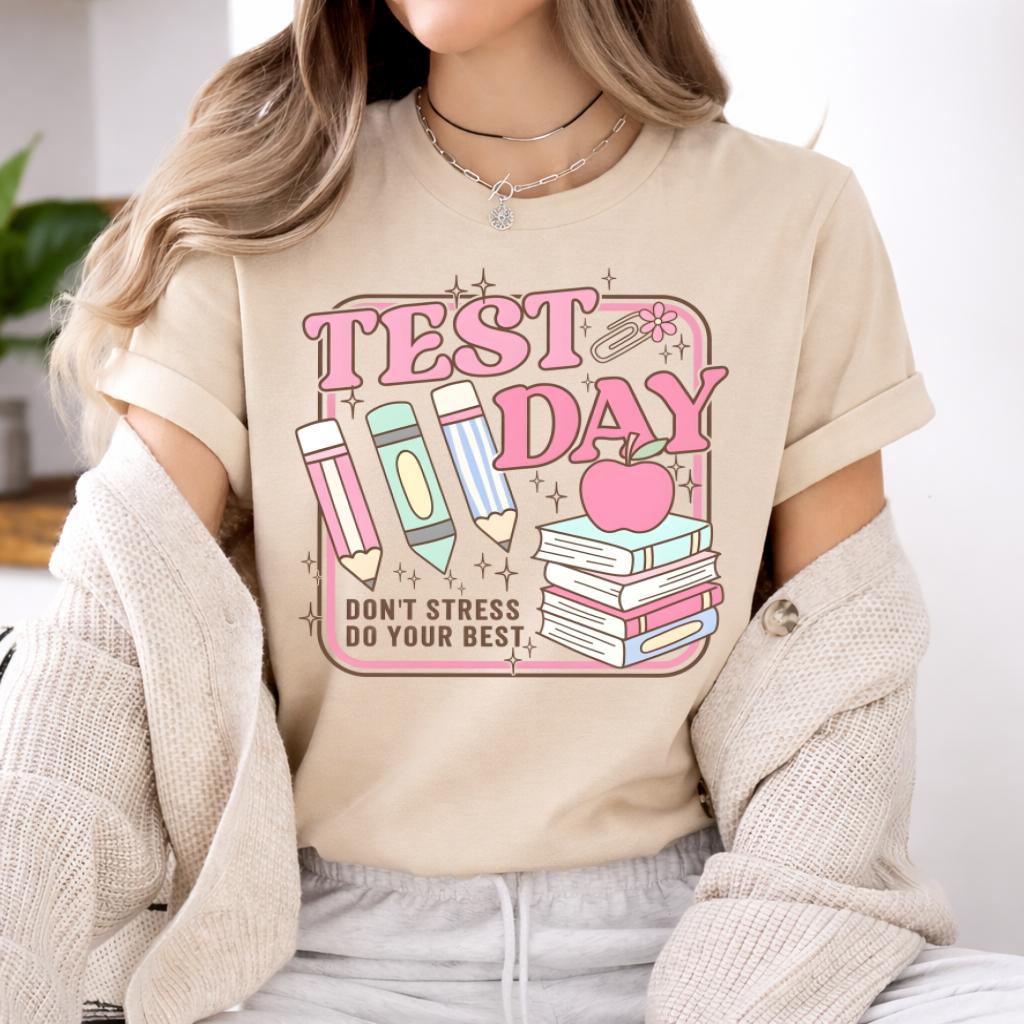 Women’s Casual Short-Sleeve T-Shirt, Texas STAAR Testing Motivation Top, Sun-Ready Teacher Team Matching Outfit Piece