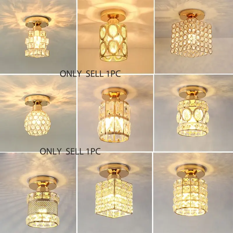 Nordic Modern Simple Corridor Hallway Light, Entrance, Foyer and Balcony Lamp, Trendy Luxurious Crystal Ceiling Light, Home Decor Light, Indoor Decorative Light, Decorative Lamps, Home Lighting