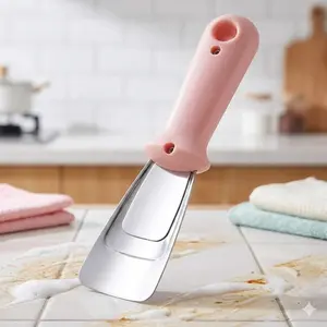 Frost Removal Tool for Mini Fridge Titanium Coated Anti-Slip Ergonomic Handle Wall Guard Design Safe Non-Scratch Efficient Ice Scraper Defroster Refrigerator Accessories for Dorm Home Use Household Kitchen
