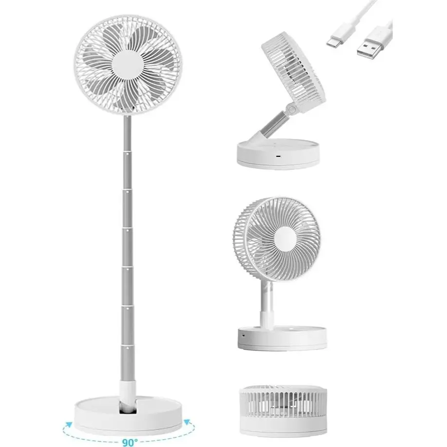 YOSOX Portable Fan, Cordless Oscillating Fan with Remote, Foldable Telescopic Adjustable Height Fan, USB Rechargeable 5400mAh Battery Operated Camping Fan for Travel Outdoor Home Bedroom Sleeping summervibes