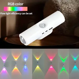 2-Pack LED Motion Sensor Lights—Magnetic Wall Lights & RGB Color-Changing Cabinet Decor—USB Rechargeable with Adjustable Multicolor, Dimmable Lighting & LED Atmosphere Lamp—Ideal for Cabinets, Kitchens, and Garages
