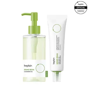[beplain Official] Soothing Cream 60ml & Cleansing Oil 200ml | Korea's No.1 Mung Bean, Gentle Impurity Removal & Calming Pore Care Korean Cleansers Facial Face Gel Skin Repair Facial Wash