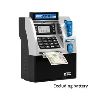 Electronic Rolling ATM Piggy Bank Automatic Mini Safe Coins Cash Saving Money Box Password Counter Code Key Lock Coin Bank  Child Gift Decor Plastic