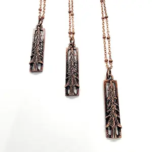 MergingMetals // Lone Pine Tree Copper Pendant Necklace // Electroformed Jewelry // Soldered Copper Chain