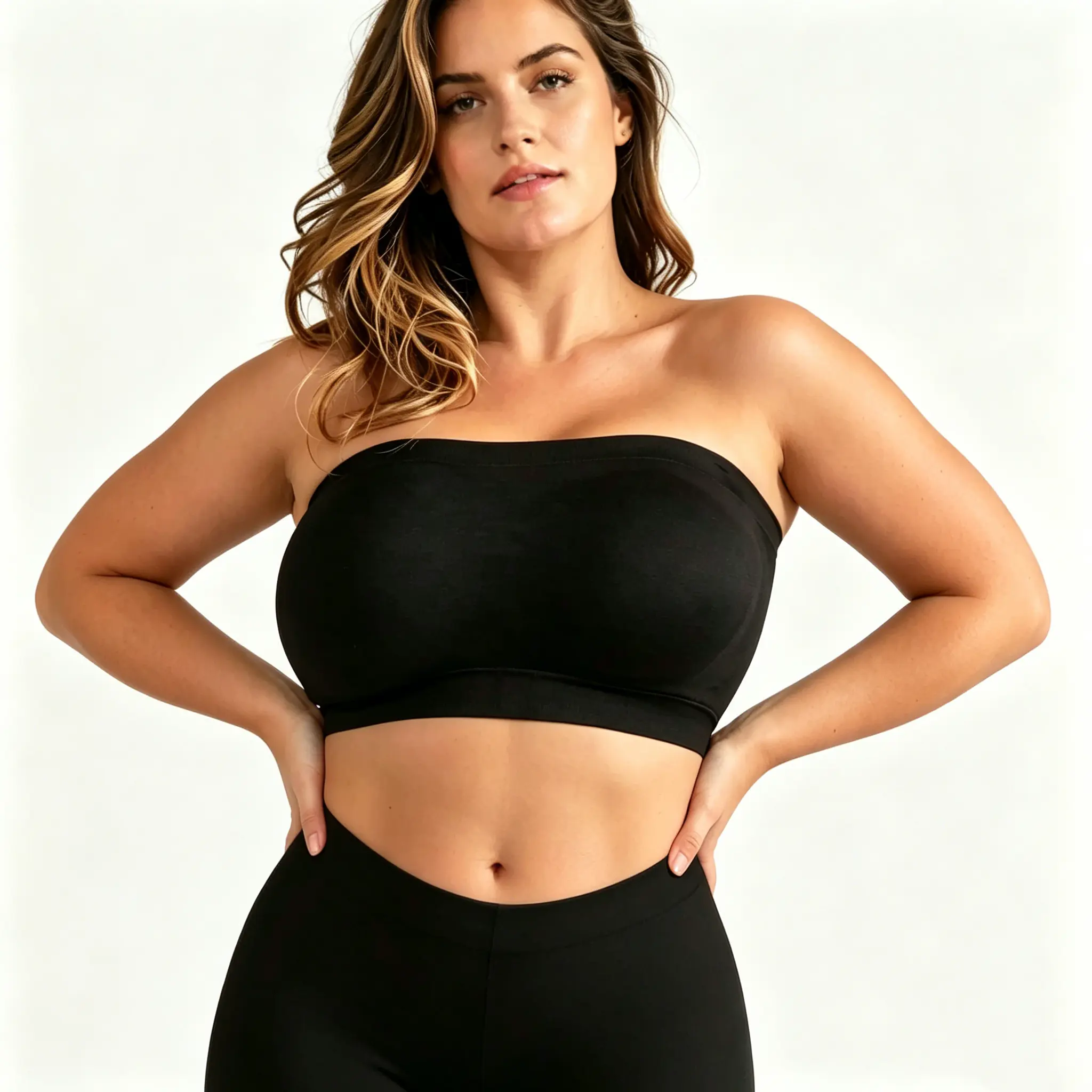 Convertible Strapless Bandeau Bra with Wireless Comfort, Anti-Slip Grip & Removable Straps