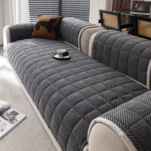 1pc Bohemian Casual Quilted Sofa Cover, Classic Geometric Pattern Washable Sofa Slipcover, Thickened, Non-slip, Scratch-resistant, Dust-proof, Stain-resistant, Pet-friendly &, Suitable for 1/2/3/4-seater Sofas, All-season Sofa Cover, Couch Covers