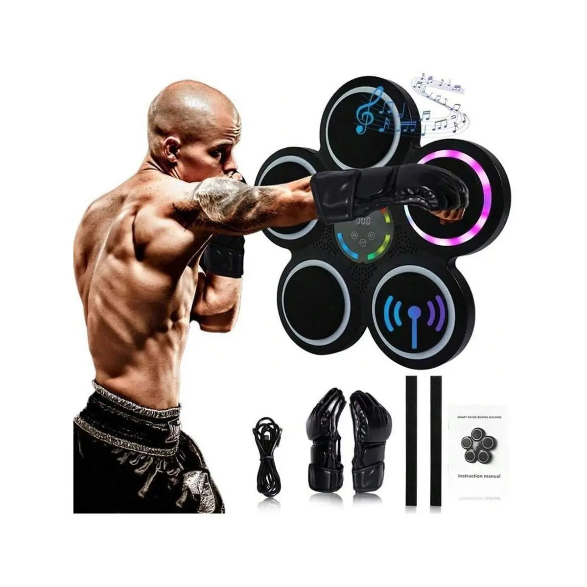 2025 New Model Music Punching Machine Wall Mounted With Premium Gloves Maquina De Boxeo Musical Pared Wall Boxing Punching Pad, Boxing Music Trainer Machine For Adults